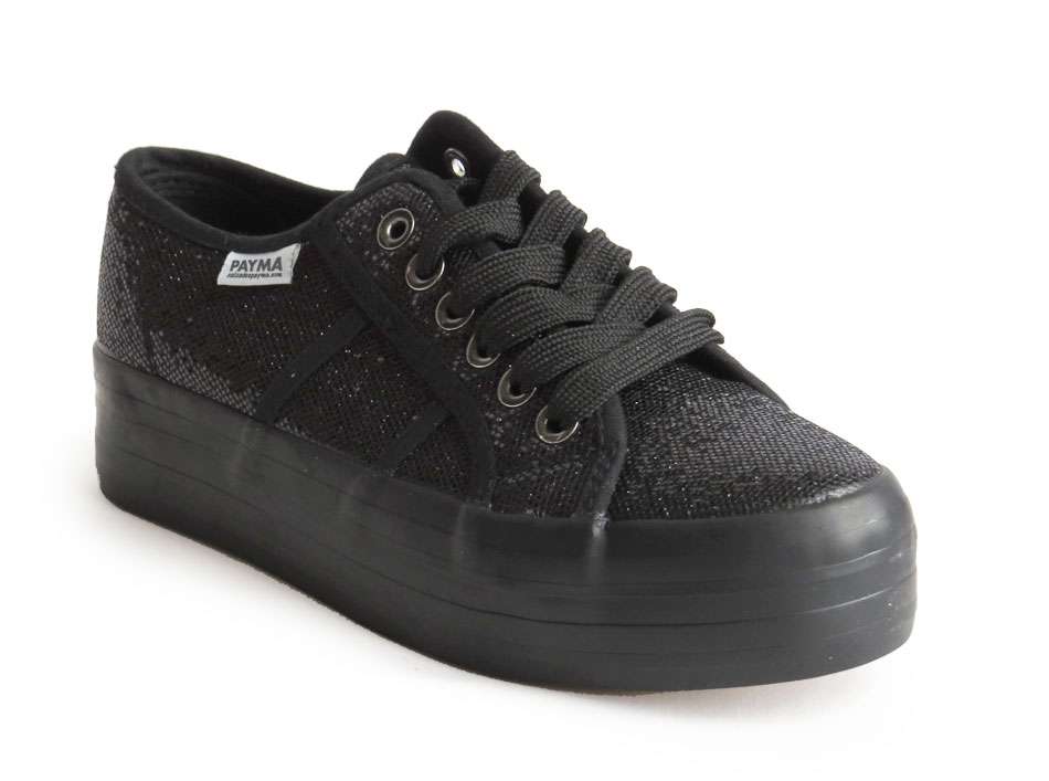 flatform sneakers - brillo negro