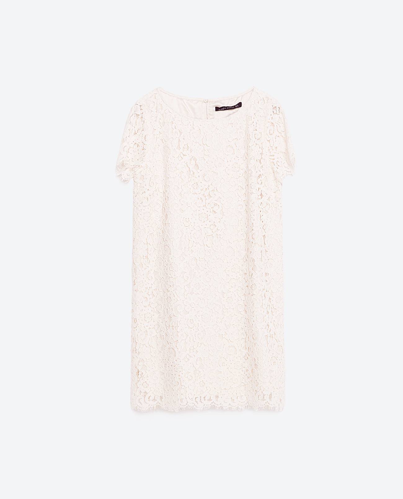 vestidos de Zara para el verano 2016 blanco encaje