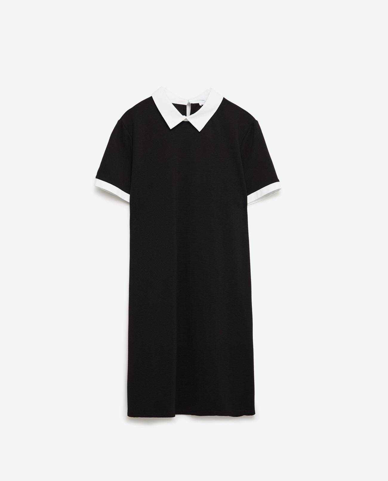 vestidos de Zara para el verano 2016 blanco y negro cuello
