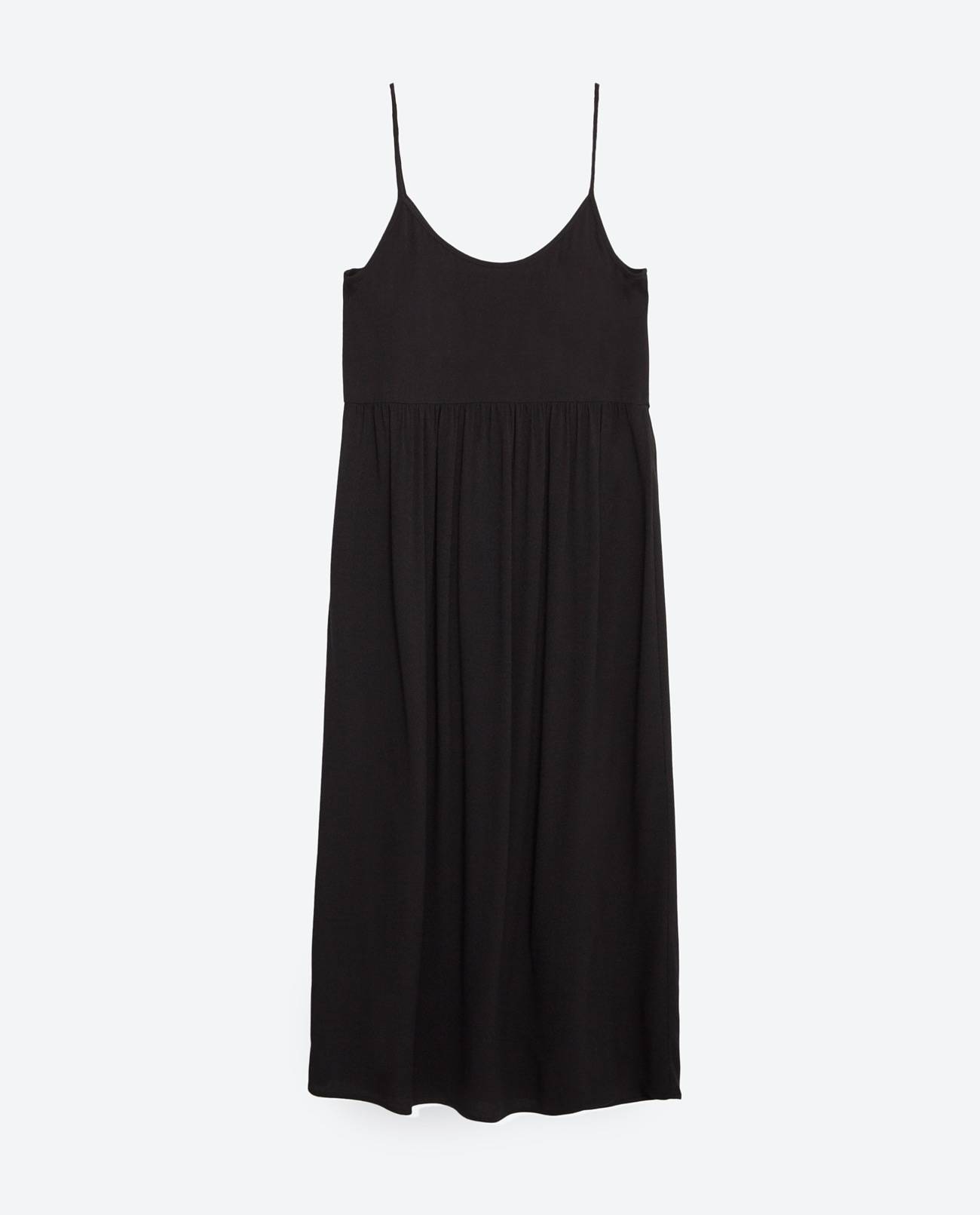 vestidos de Zara para el verano 2016 negro tirantes